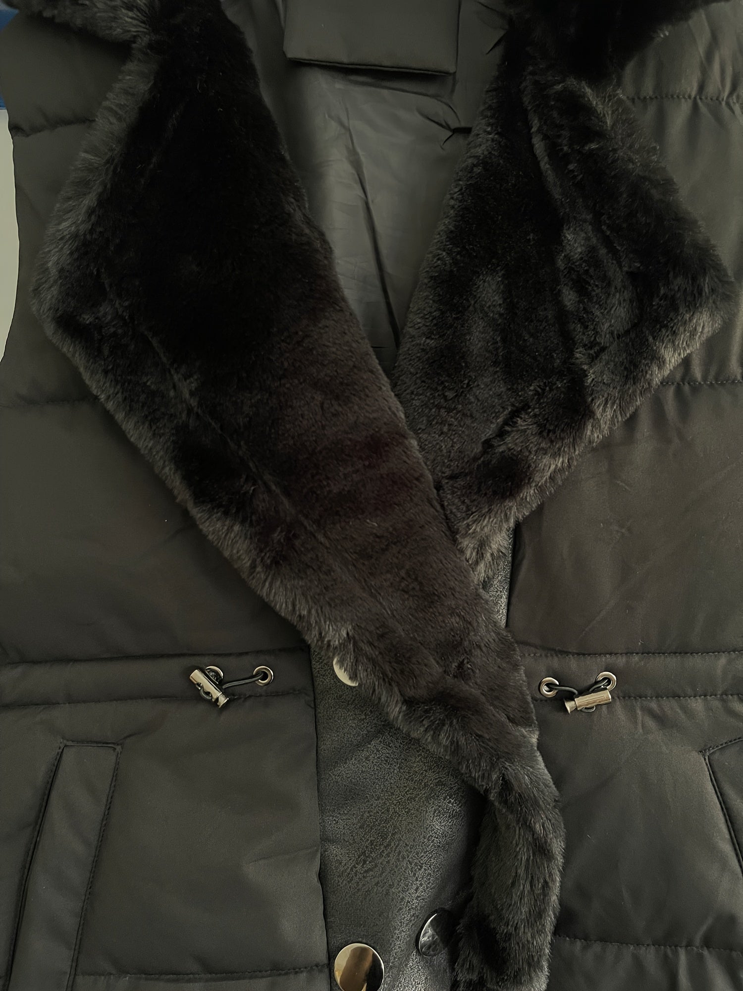 Women's Padded Vest Fall Winter Solid Color Button Casual Warm Machine Washable