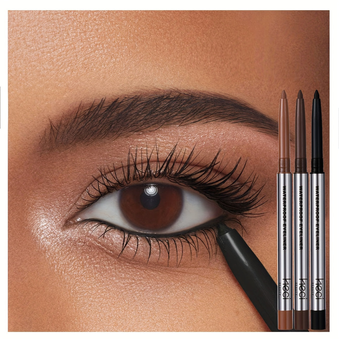 Bolígrafo de gel delineador de ojos impermeable para mujer, para piel sensible, a prueba de manchas, de secado rápido