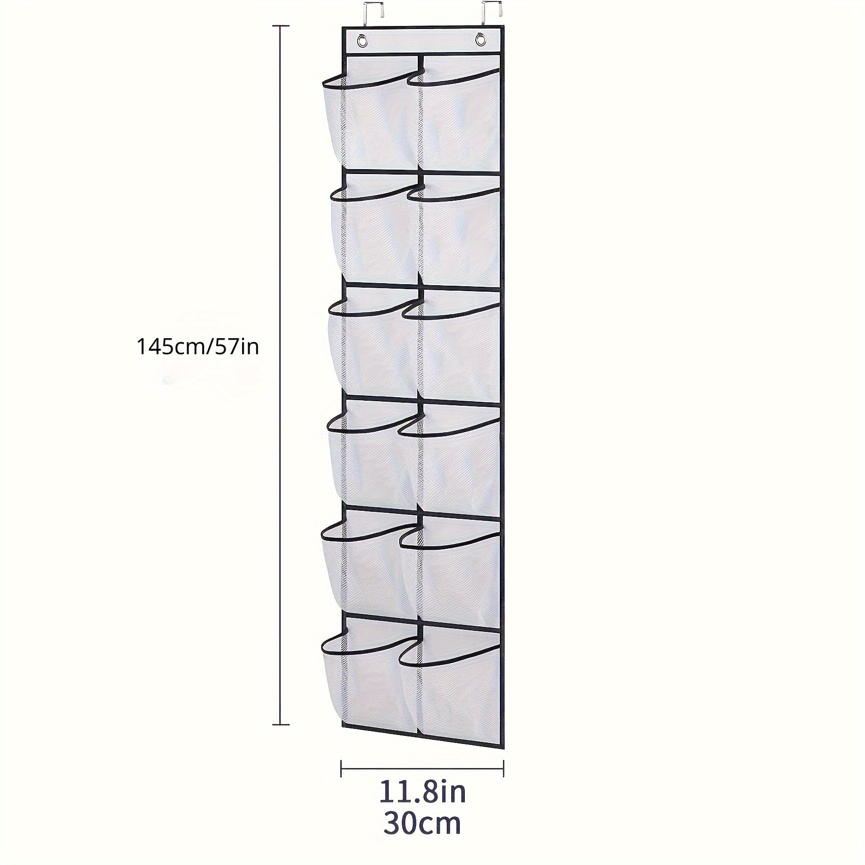 Expandable Mesh Shoe Organizer with 12 Compartments for Shoes and Accessories