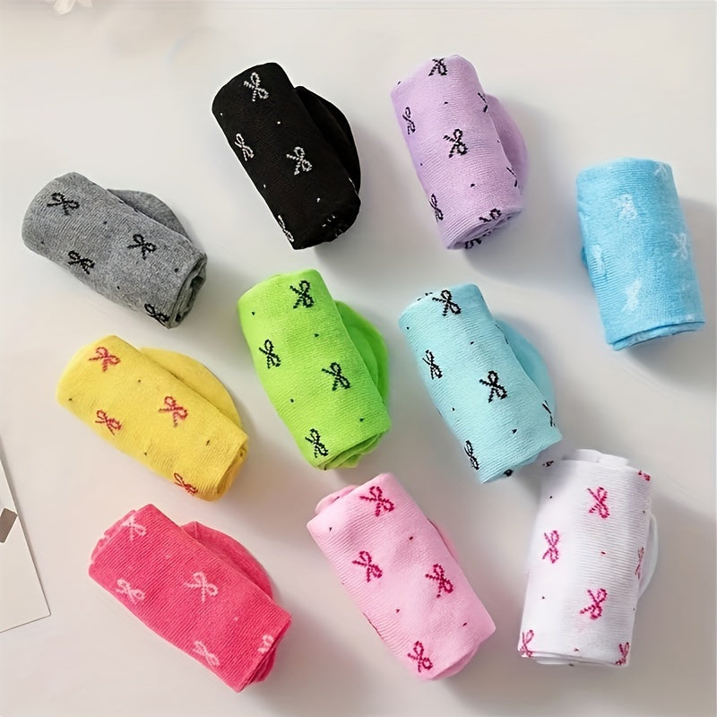 Set of 20 Candy-Colored Breathable Ankle Socks for Women