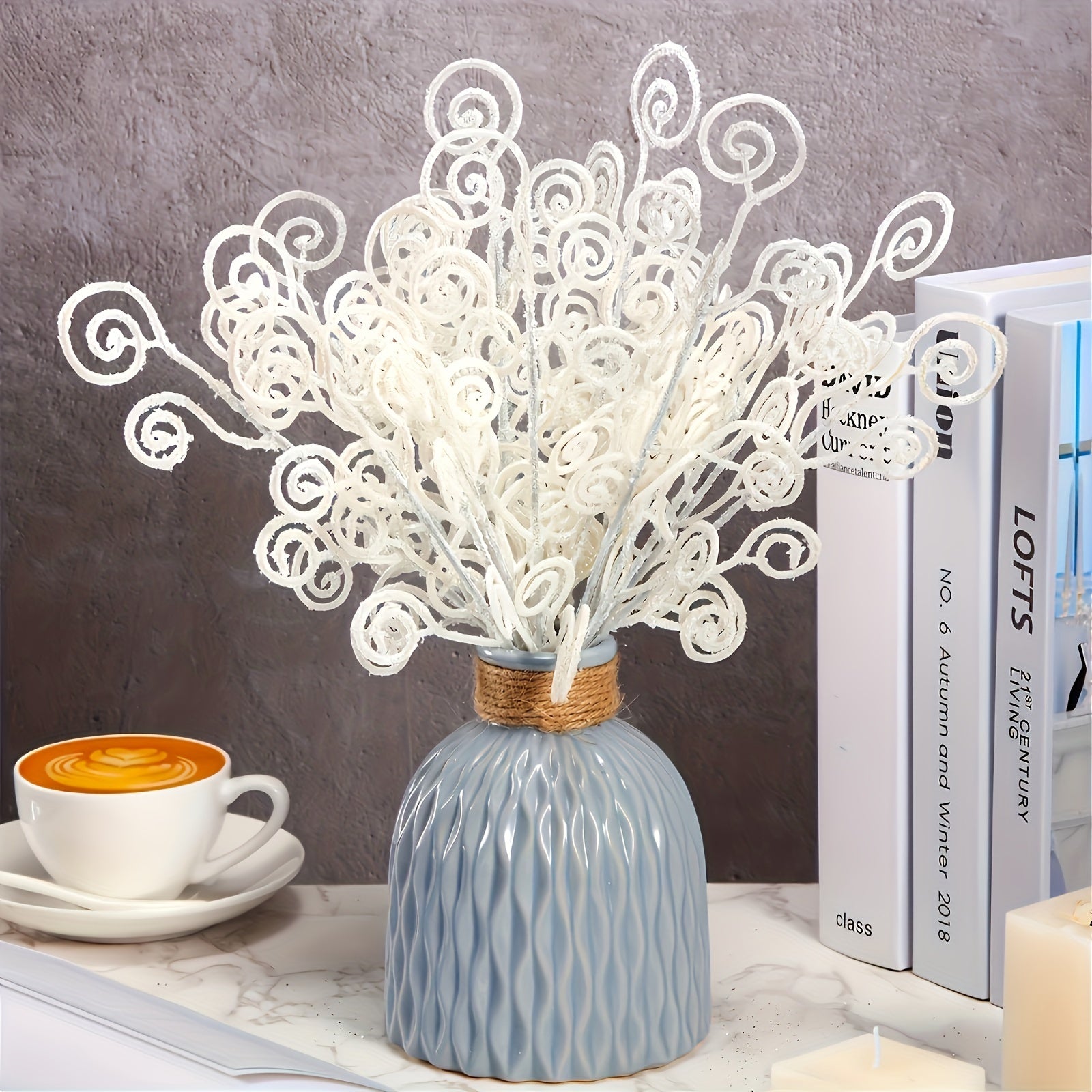 12-Pack Red Candy Circle Leaves Artificial Pine Tree Topper for Christmas and Eid