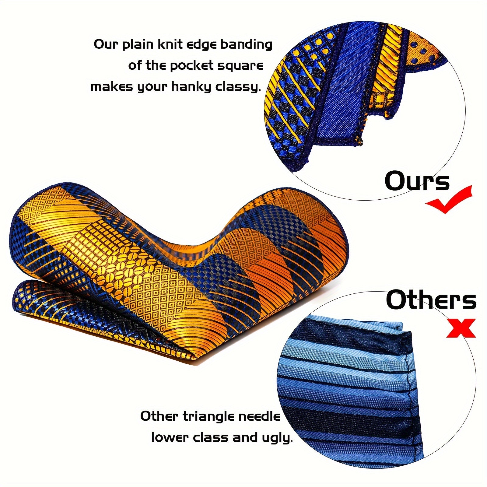 Men's Accessories Set Tie Pocket Square Cufflinks Lapel Pin Tie Ring for Wedding Groom