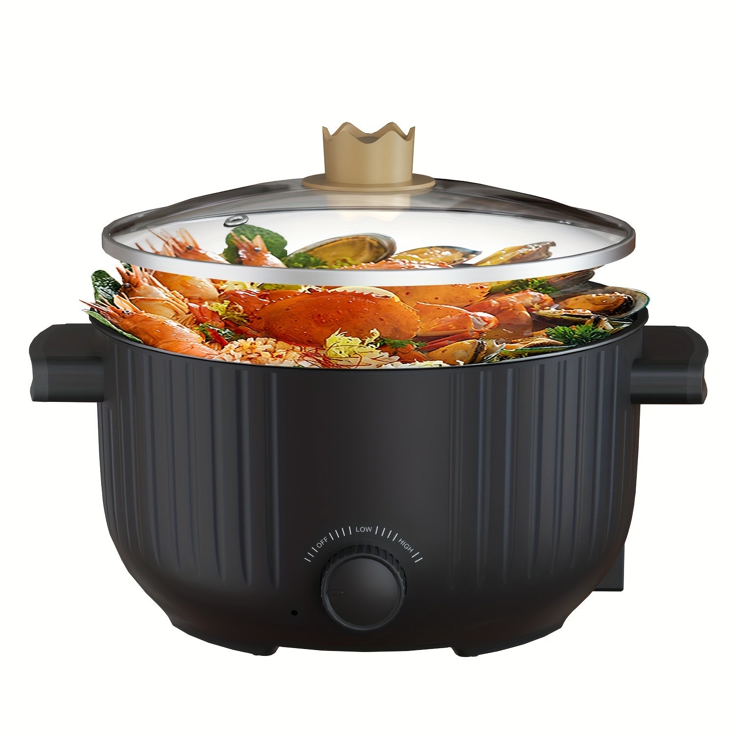 Electric Cooking Pot 3L 1000W Non-Stick Steaming Soup Noodles Portable for Dorms Offices Travel