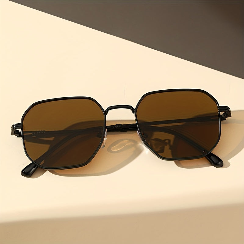 Полигональные металлические очки для мужчин и женщин стильные и прочные