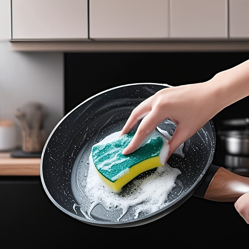 10, 12 yoki 24 ta to'plamdagi poliuretan ikki tomonlama idish yuvish gubkalari. Ushbu kuchli dezinfektsiyalovchi tozalash matolari oshxonada, ochiq joylarda, terasta va mebellarda foydalanish uchun mukammaldir. Yorqin sariq-yashil rangda mavjud.