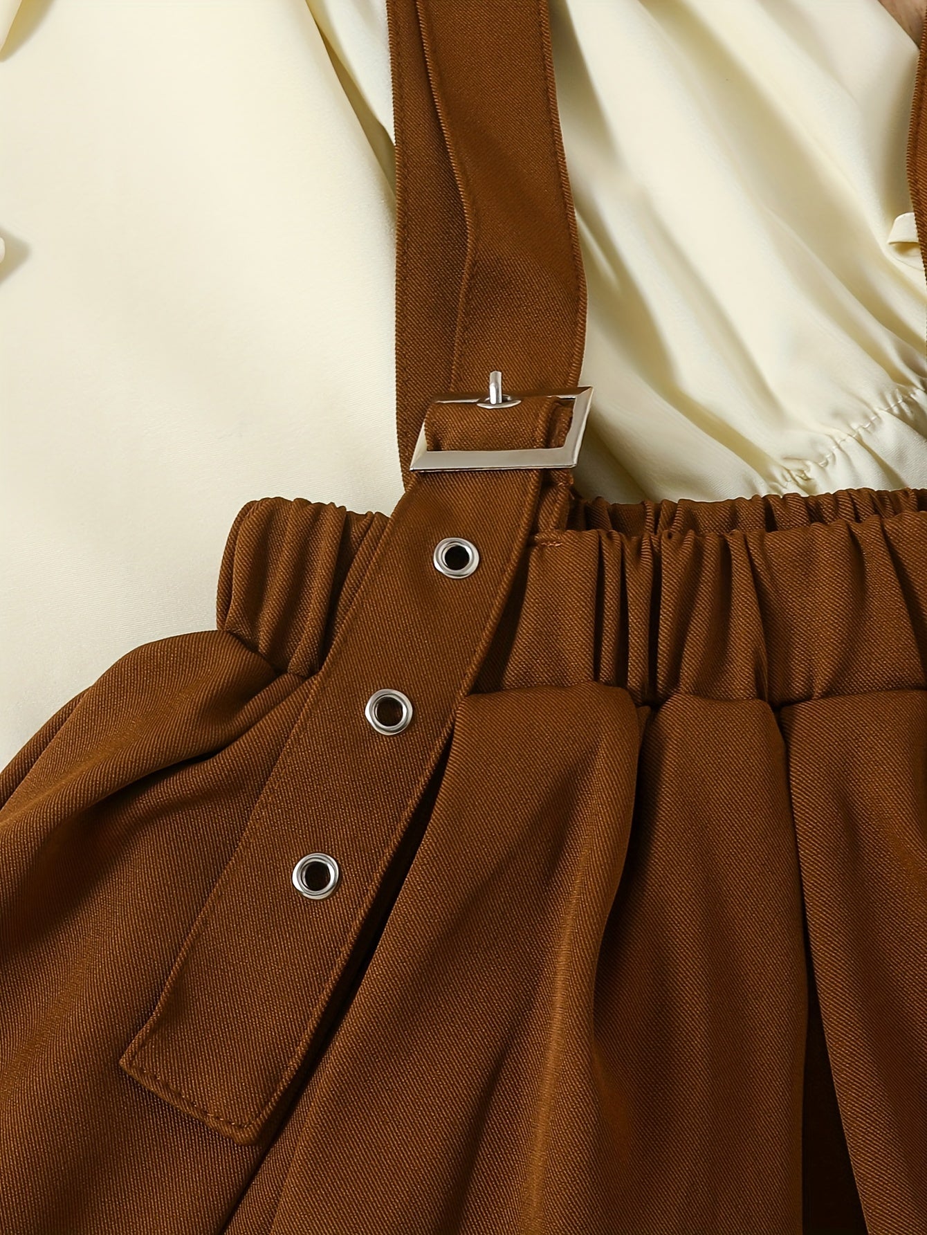 2024 Yangi Qizlar Bahor/Kuz Kiymlari: Zamonaviy Barokko Qirqilgan Kamarli Ko'ylak va Suspender Yubka, Ikki Qismli To'plam.