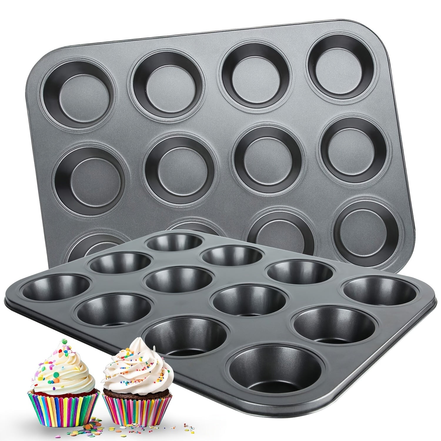 Nonstick 12-Cup Muffin Pan for Oven Baking Kitchen Cookware