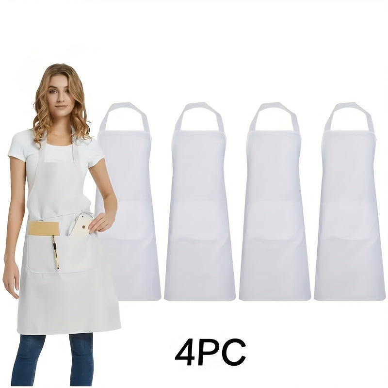 Adjustable Waterproof Canvas Apron with Pockets Stain-Resistant and Comfortable