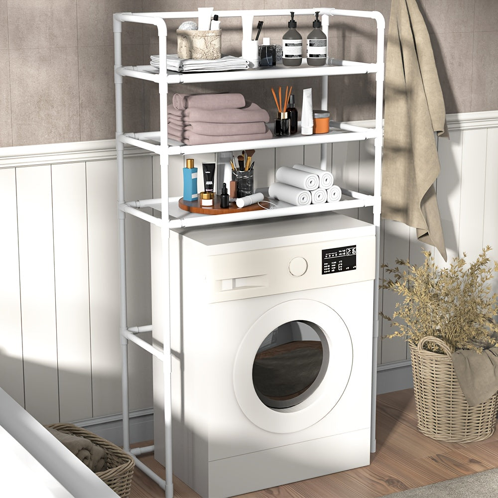 Metal and Plastic Laundry Shelf for Washing Machines and Bathroom Storage