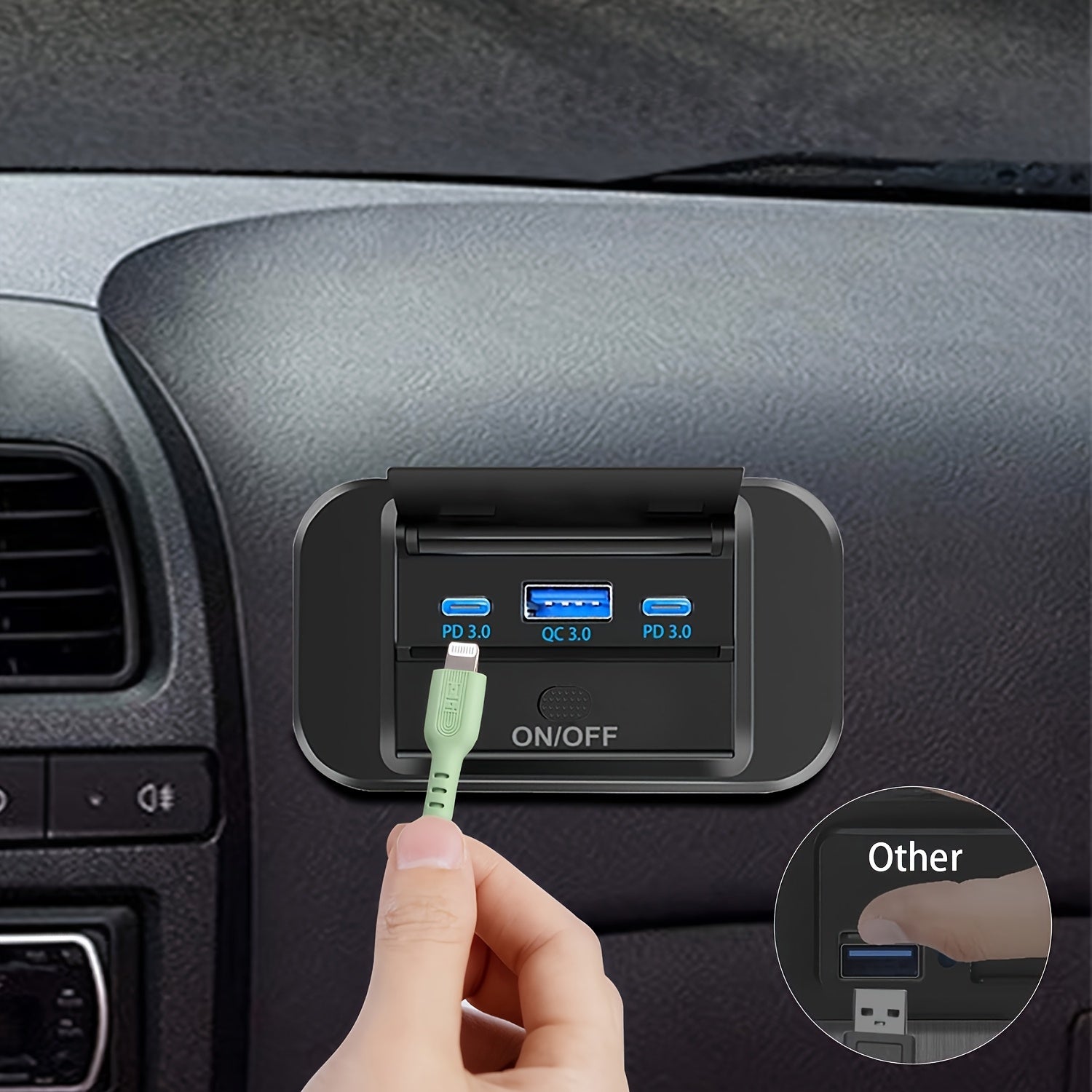 Multi-Device USB Car Charger Fast Charging Socket for Cars, RVs, Boats