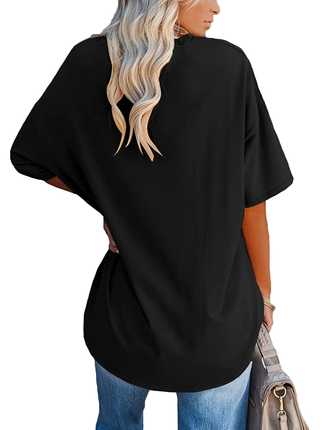 ayollar uchun erkin qisqa qolli V-shakllı kofta to'plami, bahor yoz 3 ta paket