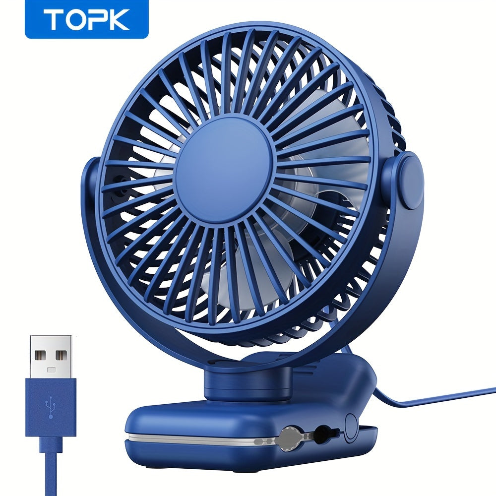 USB Clip Desk Fan with Brushless Motor Whisper-Quiet Strong Clamp Stylish Compact