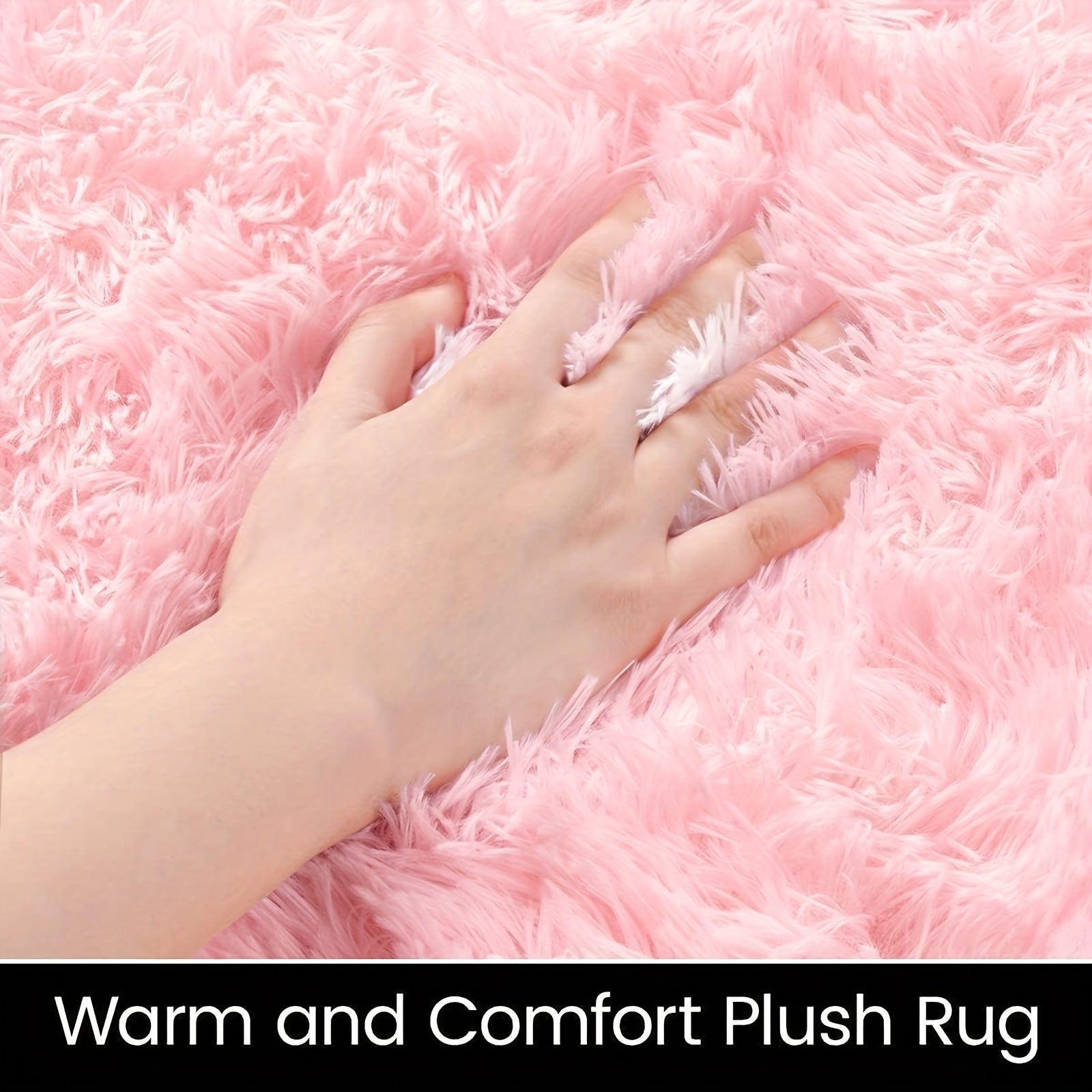 Soft Fluffy Shag Area Rug Non-Slip Machine Washable for Living Room or Bedroom