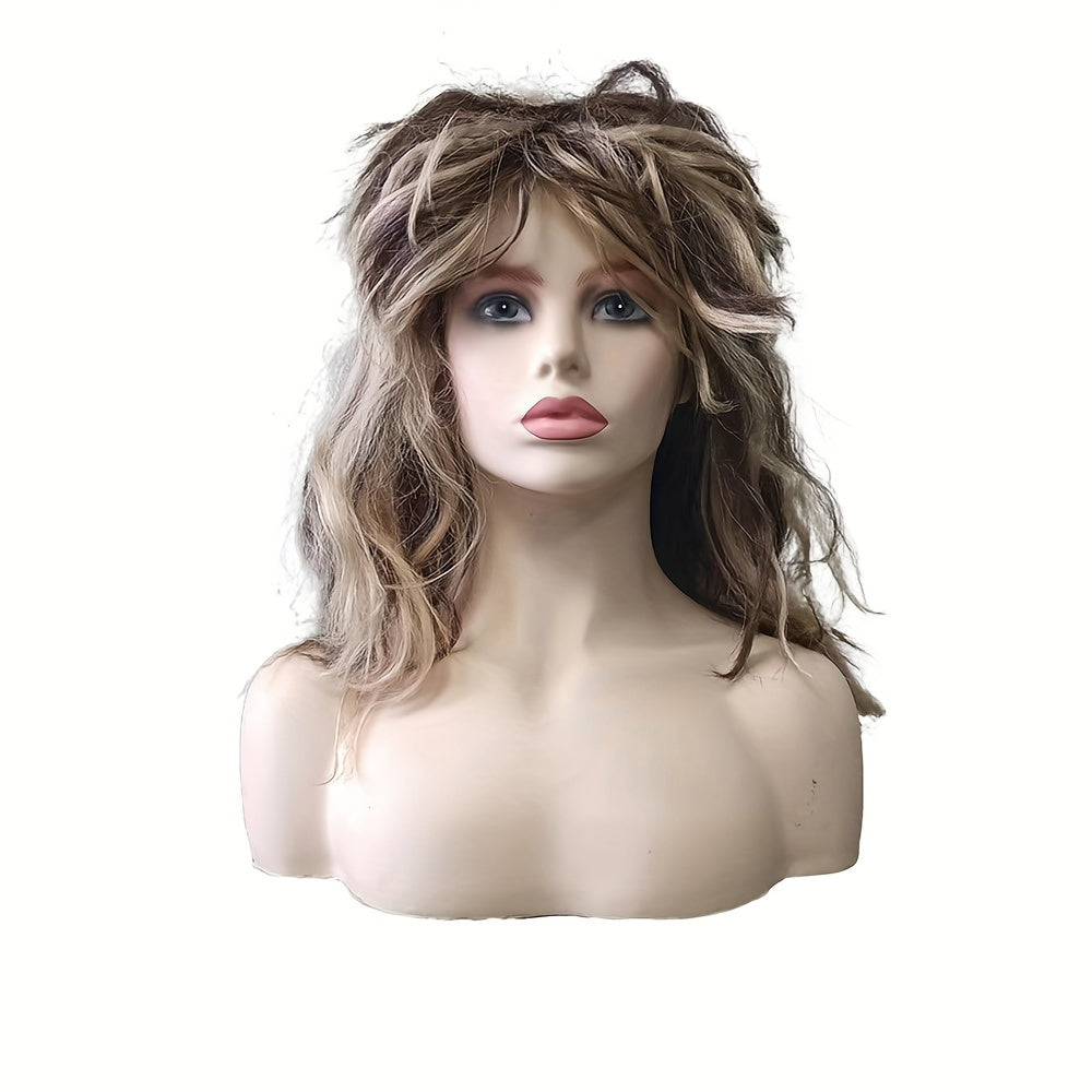 Synthetic Wig for Costume Parties and Cosplay Retro 70s 80s Style Unisex