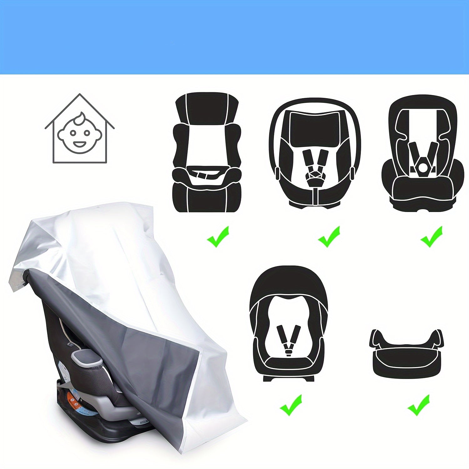 Universal Car Seat Sunshade Cooler Heat Protection for Hot Weather