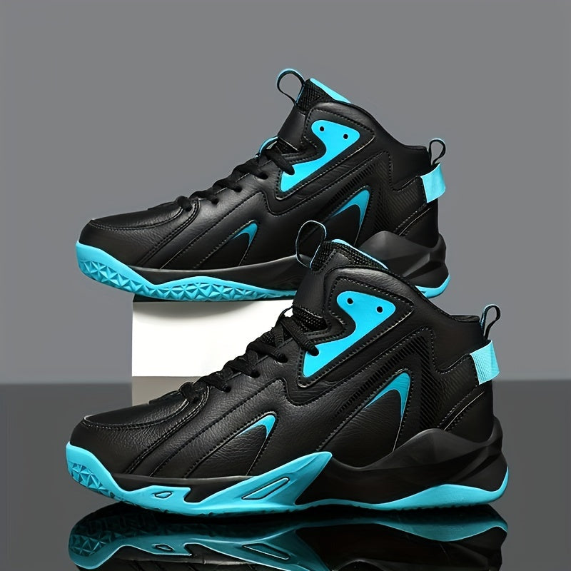 Plus Size Men's High Top Basketball Shoes Breathable Non Slip Shock Absorption Indoor Outdoor