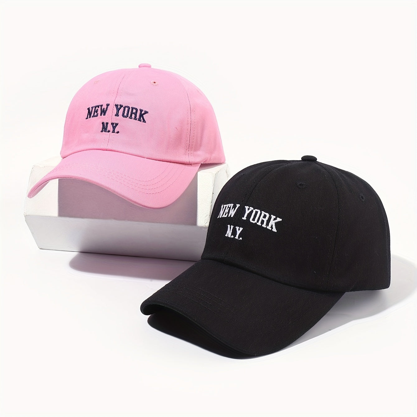 2 dona YANGI YORK N.Y. tikilgan beysbol shlyapa to'plami, ochiq havoda dam olish ta'tillari uchun mukammal