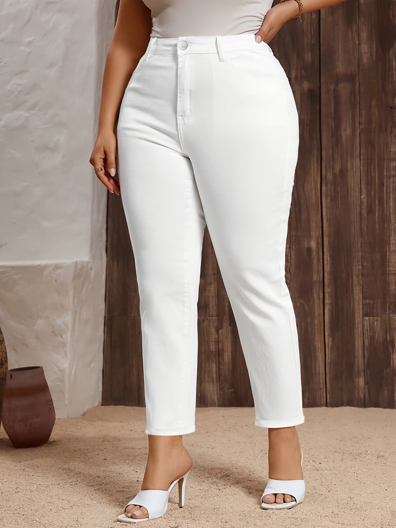 Women's Stretch Straight Leg Jeans Casual Denim Pants