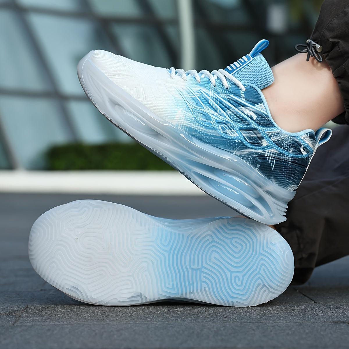 Men's Sneakers with Gradient Wing Pattern Shock-Absorbing Non-Slip Casual Outdoor Shoes