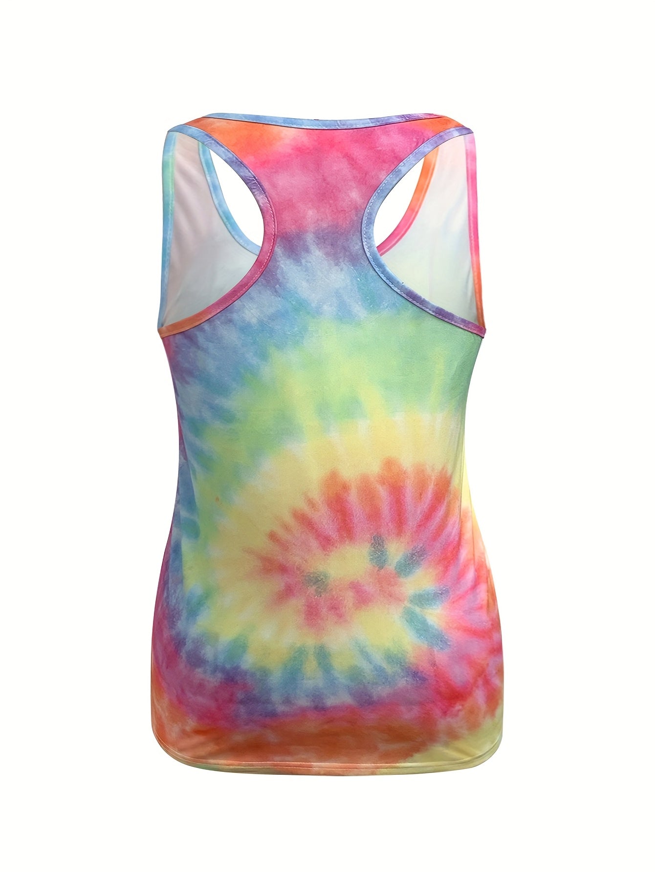 Top de tirantes gráfico de verano para mujer talla grande, casual, con efecto tie-dye, para playa y vacaciones
