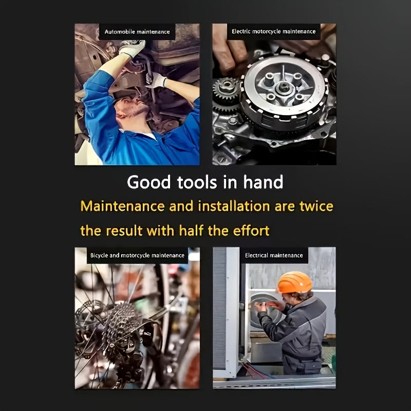 Juego de llaves de vaso de acero cromo vanadio de 46 piezas para reparación de automóviles y bicicletas