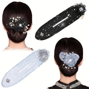 Hair Bun Styling Accessory for Women Satin Hair Donut with Elastic Band