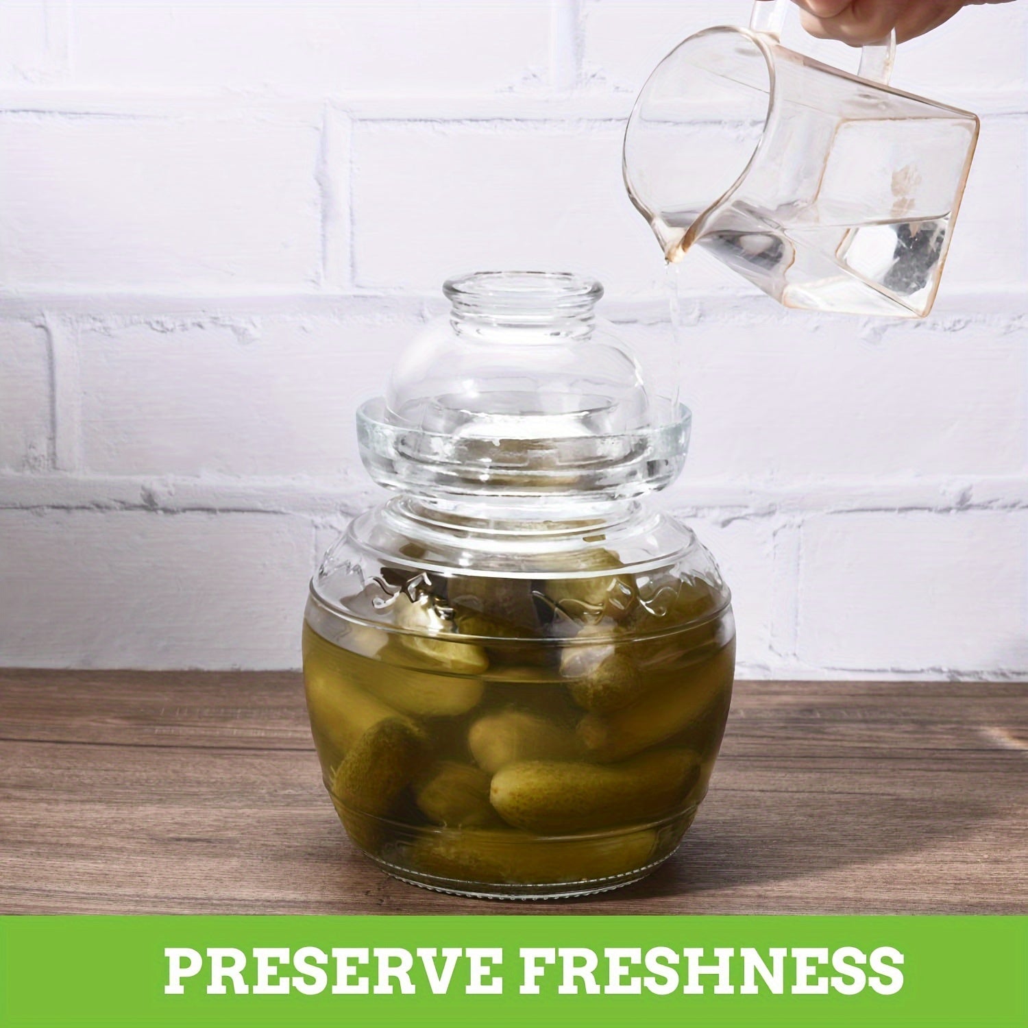 Glass Pickle Jar with Lid 2500ml 84oz Includes Cleaning Brush for Fermenting Kimchi Sauerkraut