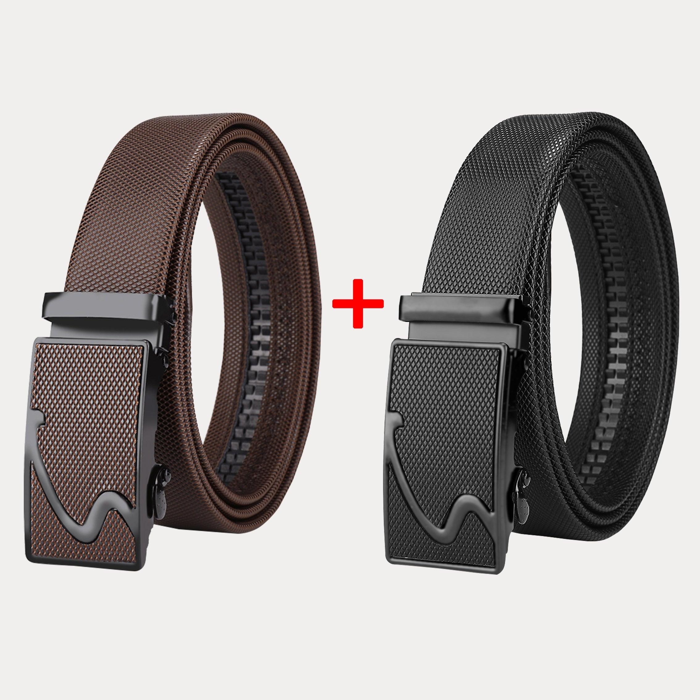 Men's Belts Set of Two Automatic Buckle Korean Style for Business Casual Middle-Aged and Young Men