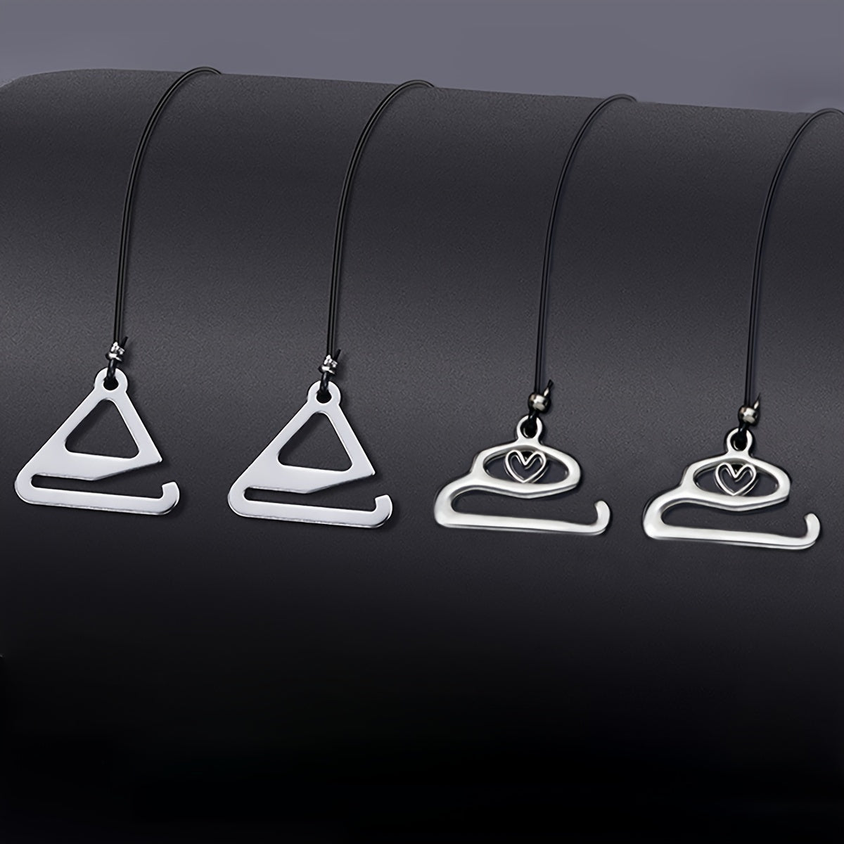 2 Pack Heart and Triangle Hook Bra Accessories with Transparent Thin Straps and Metal Hooks