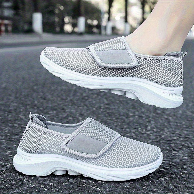 Women Breathable Mesh Slip-On Sneakers Low-Top Casual Shoes Black White