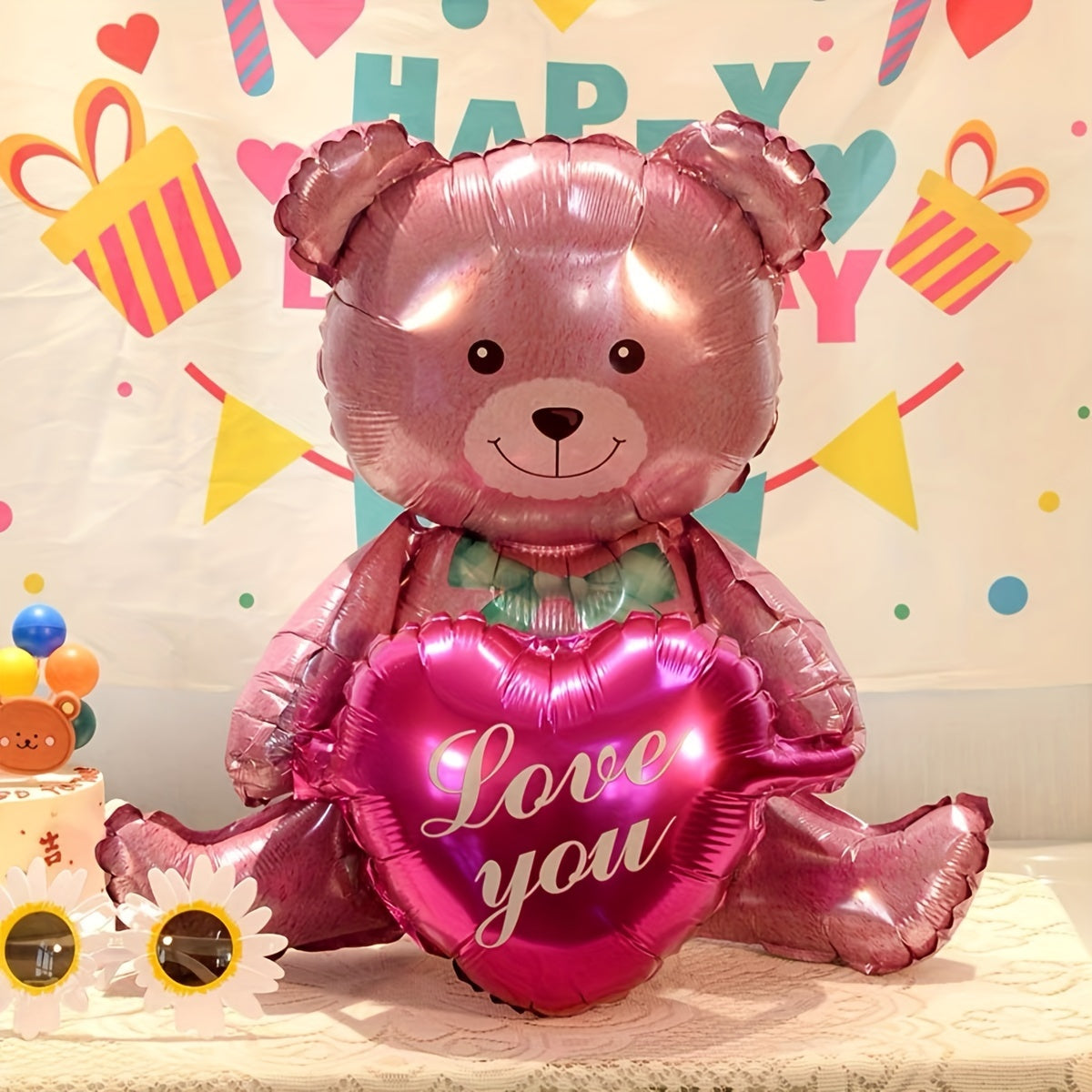 27-Inch Valentine's Day Teddy Bear and Heart Balloon Gift for All Ages