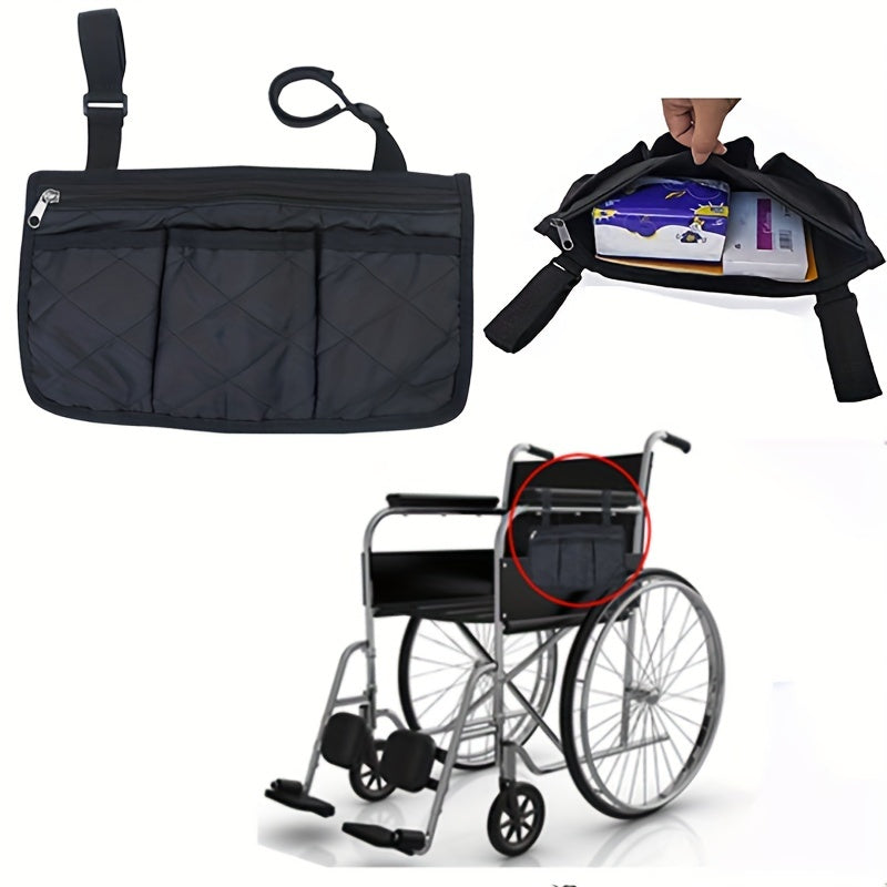 Wheelchair Armrest Hanging Storage Bag Large Capacity Easy to Carry