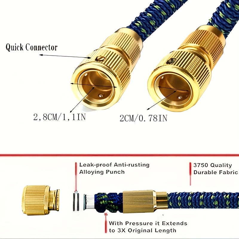 Автоматический выдвижной садовый шланг высокого давления с водяной пушкой для патио, газона и садоводства, длиной от 25 футов до 38,1 м