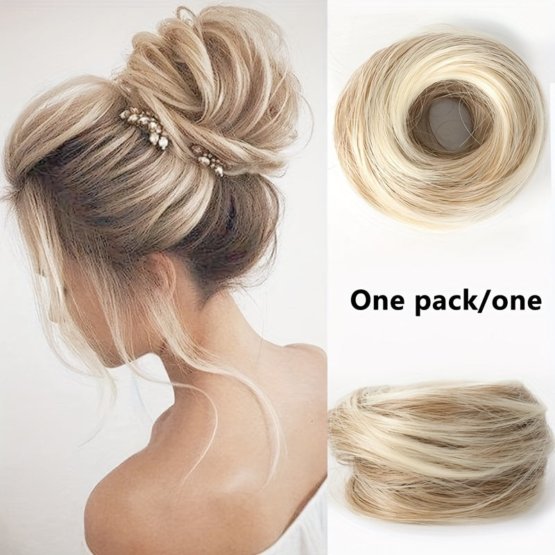 Women's Synthetic Straight Hair Bun Hairpiece Natural Look All Ages
