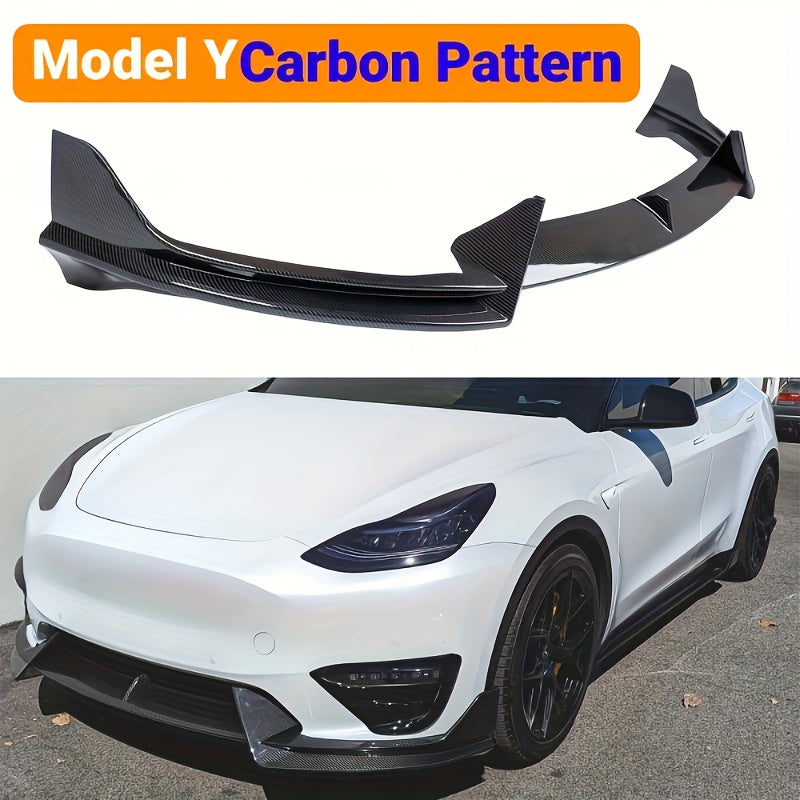 Car Front Lip Spoiler Splitter Body Kit for Tesla Model 3 and Y Glossy Black