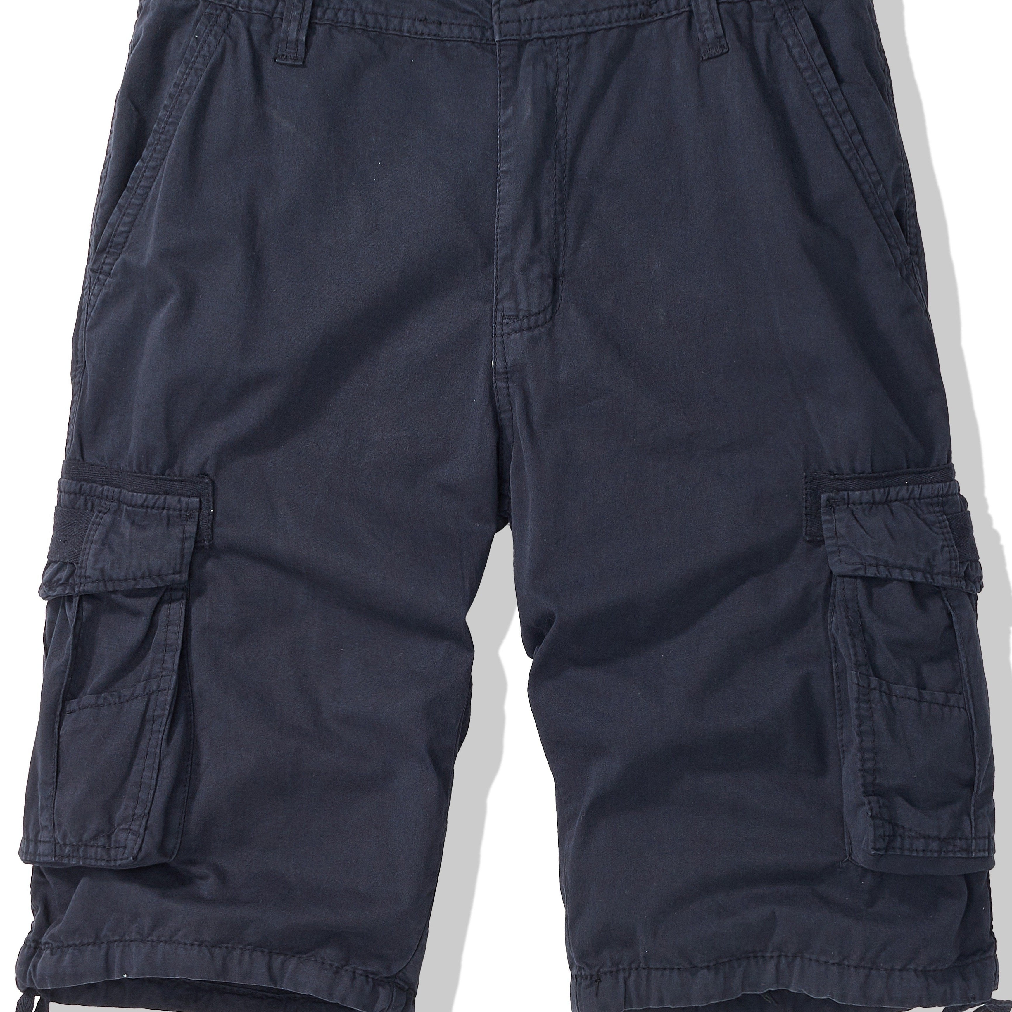 Erkaklar uchun Plus o'lchamdagi paxta cargo shortlari, cho'ntaklar bilan, yozgi kiyim