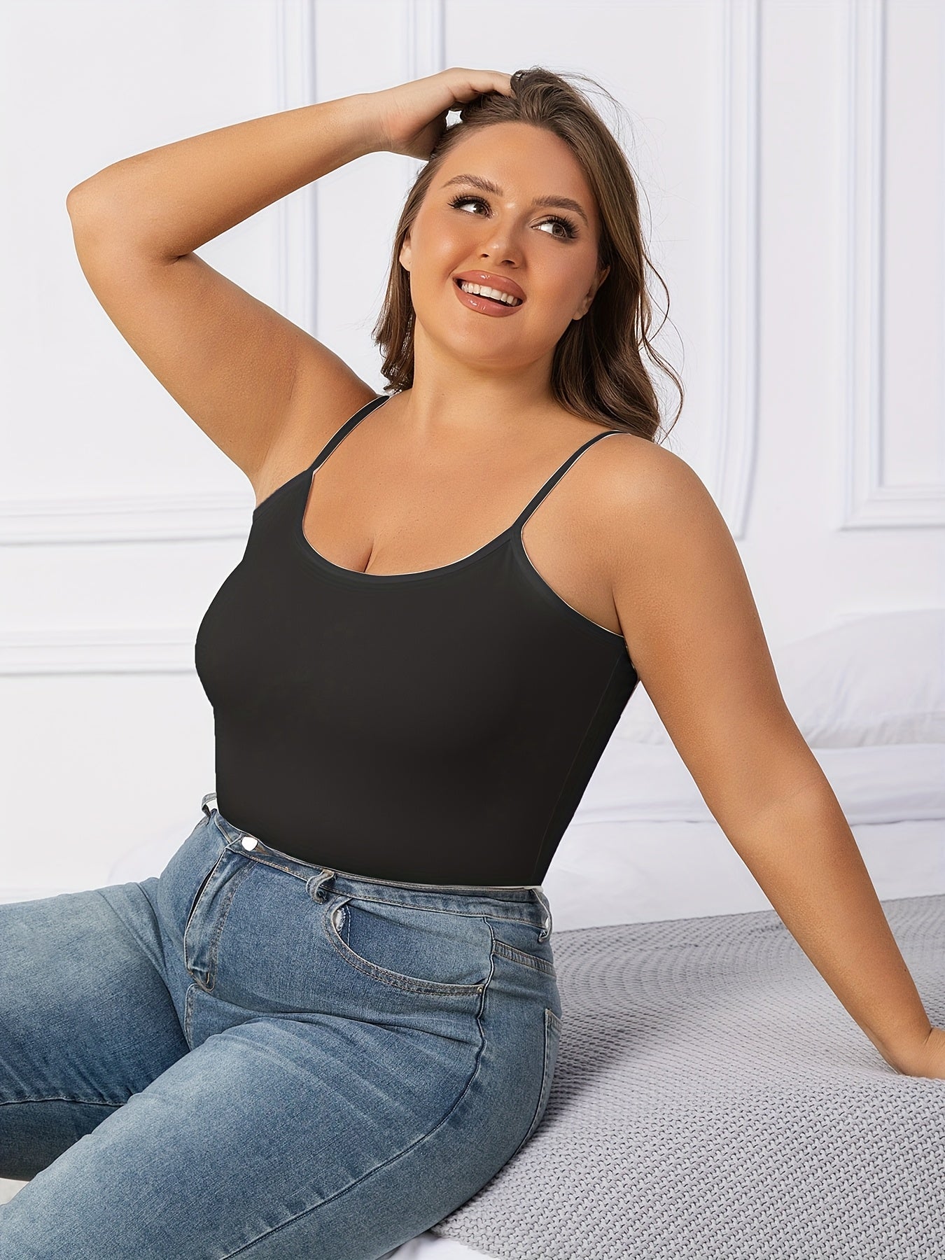 Women’s Adjustable Strapless Tank Tops Pack of 3 Black White Navy