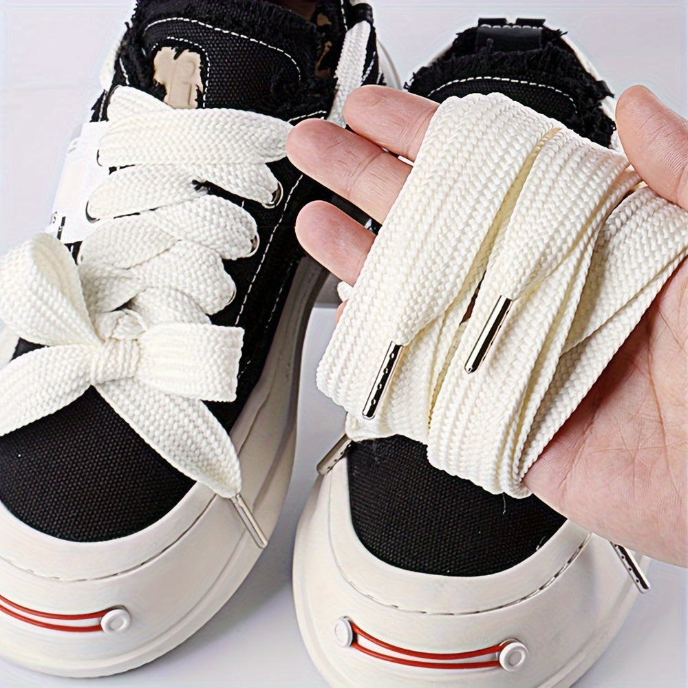 Flat Shoelaces with PVC Tips for Sneakers Casual and Outdoor Shoes