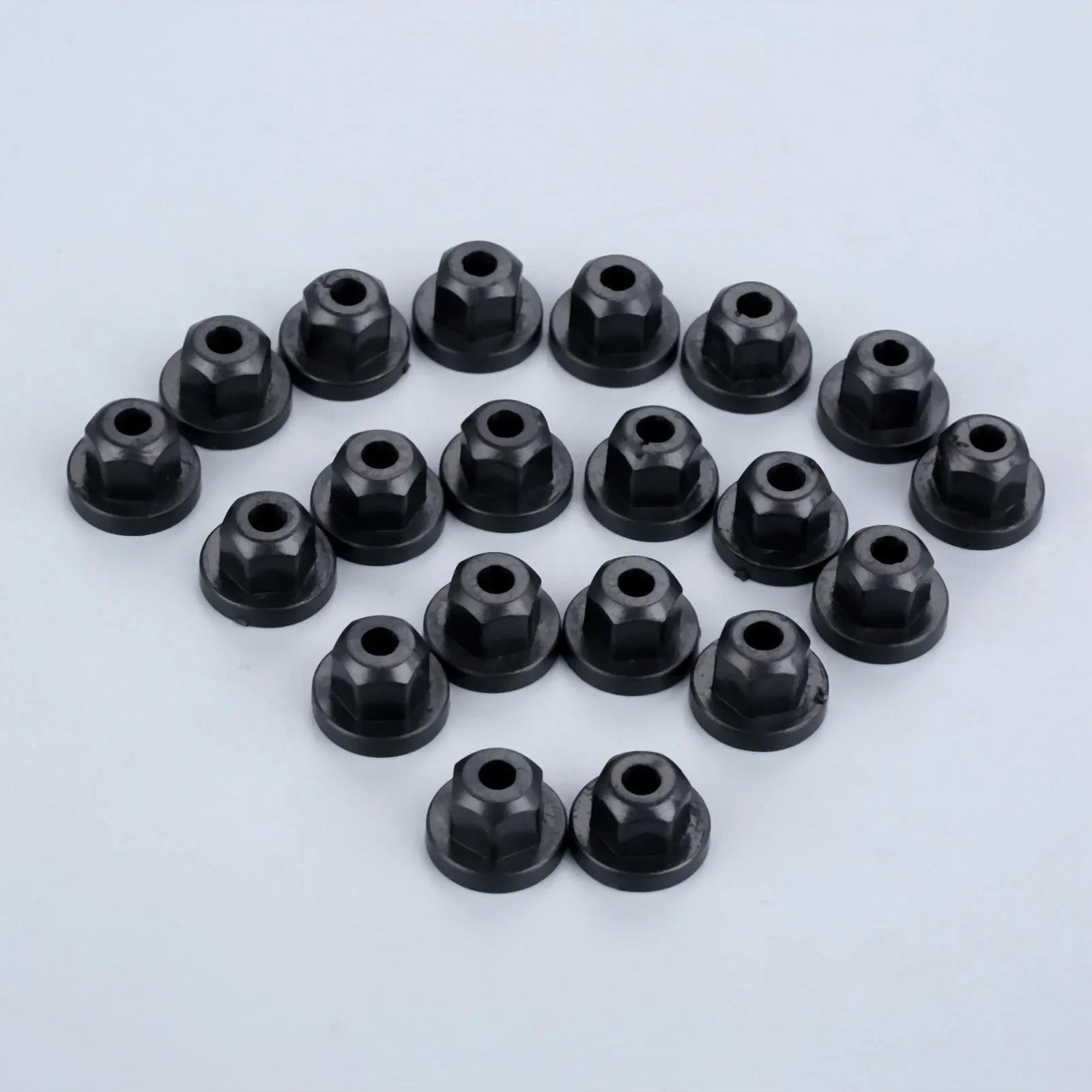 20 Pcs Auto Car Plastic Body Nut Flange Clips Black for BMW Mercedes Benz