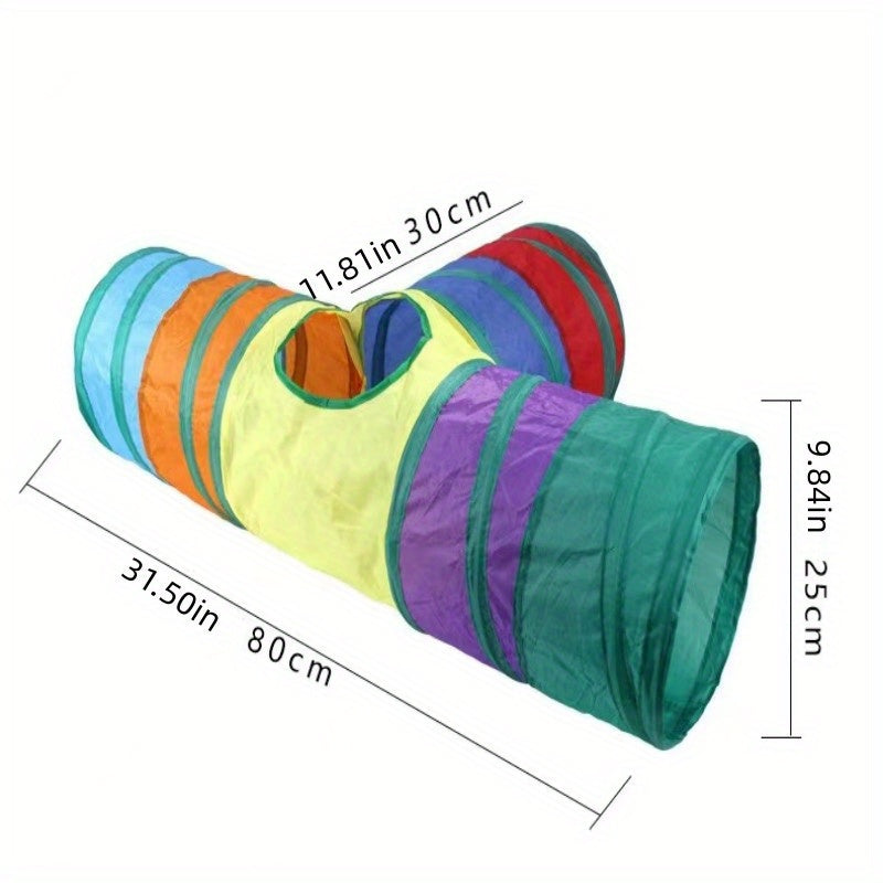 Qaytib olinadigan mushuk tunelida to'p bilan interaktiv mushuk o'yinchoqi, cheksiz qiziqarli o'yinlar uchun