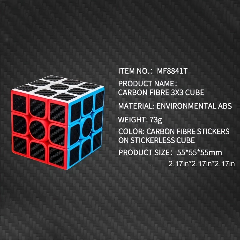 High-Speed 3x3x3 Carbon Fiber Puzzle Cube with Adjustable Difficulty for Stress Relief