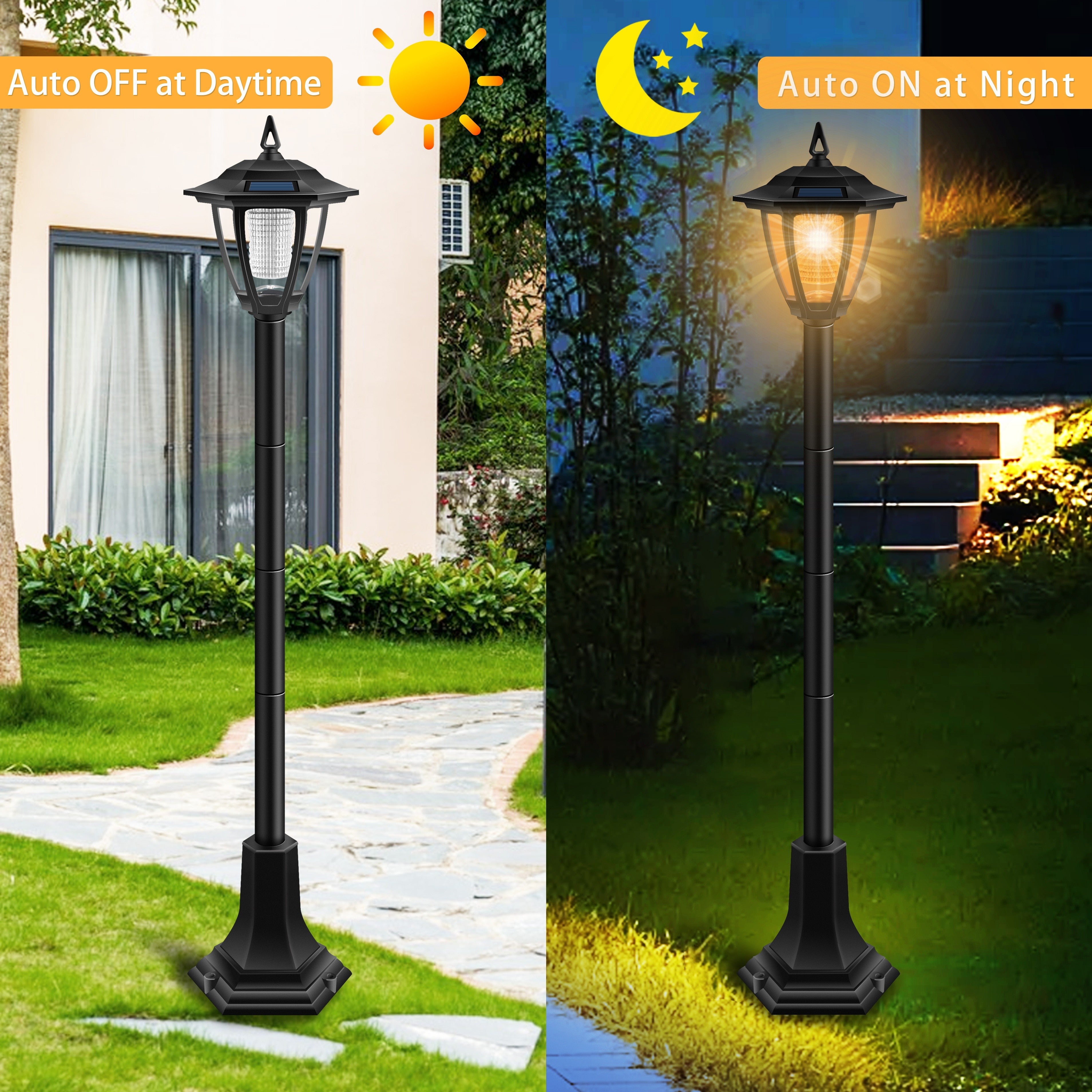 Conjunto de luces solares exteriores 1-2 LED para caminos, jardín, paisaje, entrada y patio