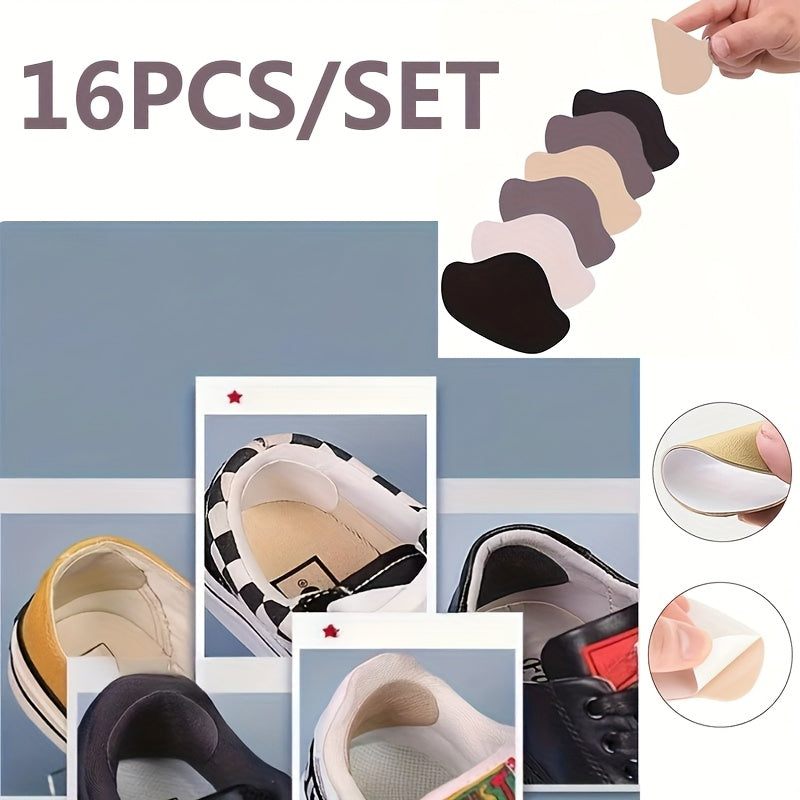 Unisex Fabric Shoe Heel Repair Patches Multi-Color 16 Pack