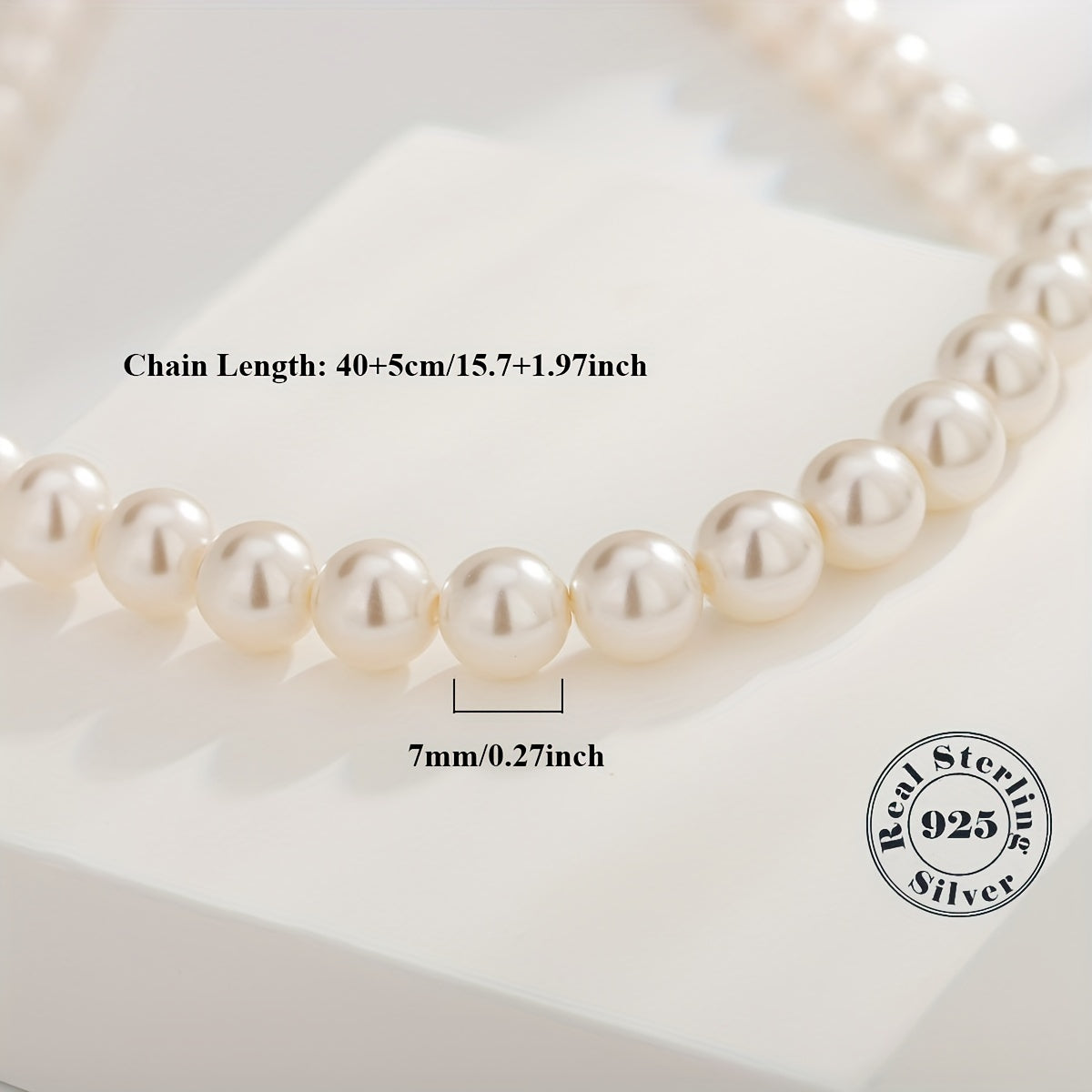 Sterling Silver Shell Pearl Necklace for Women Hypoallergenic Wedding Gift