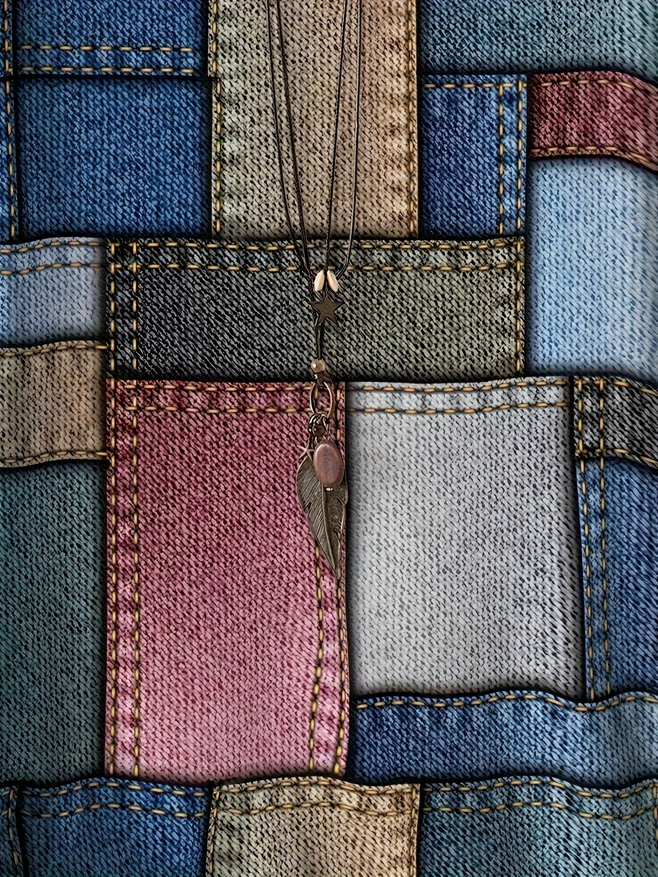 Women's Patchwork Print T-Shirt Polyester Blend Scoop Neck Short Sleeve Casual