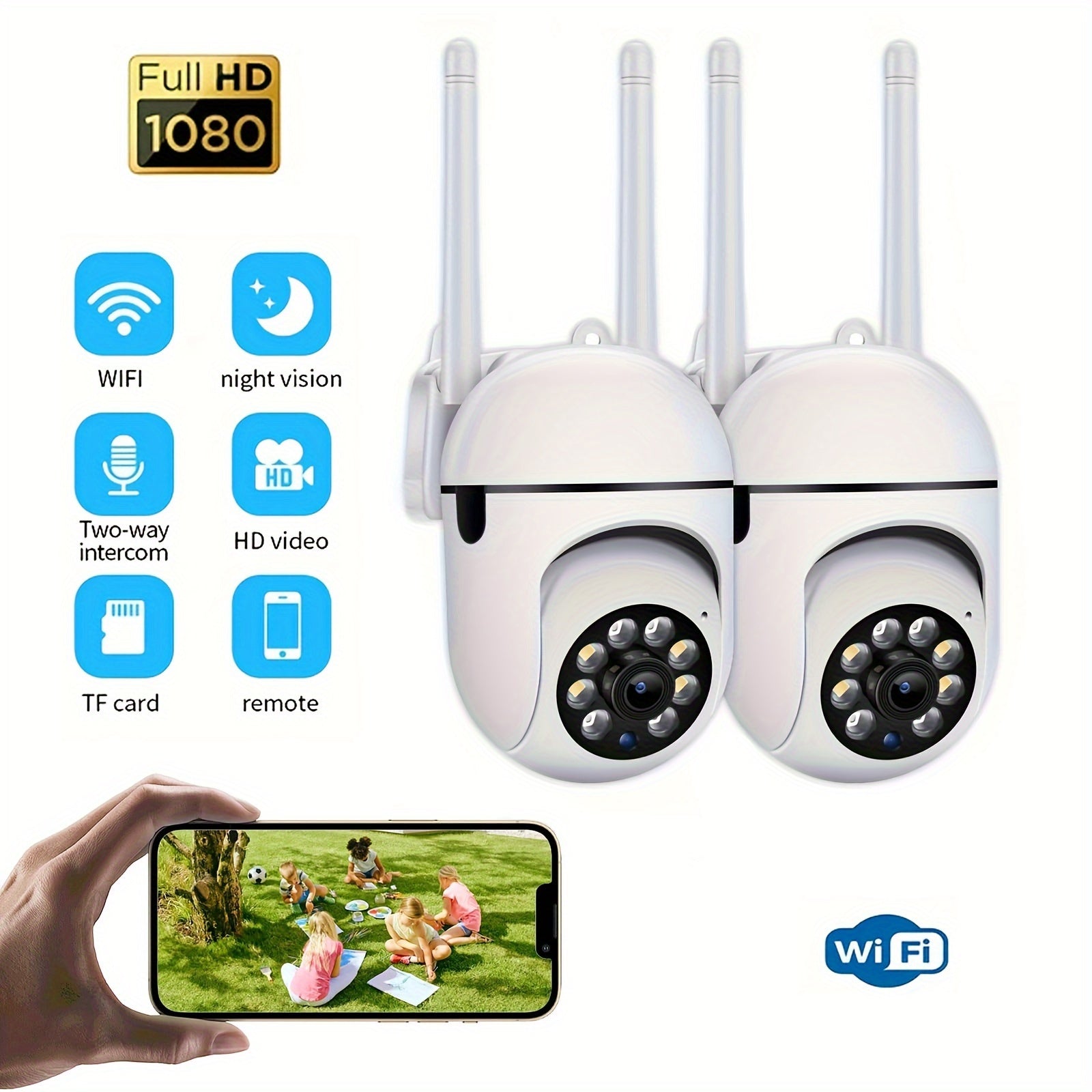Wireless Security Camera 1080P HD Wi-Fi Motion Detection Night Vision Indoor Surveillance