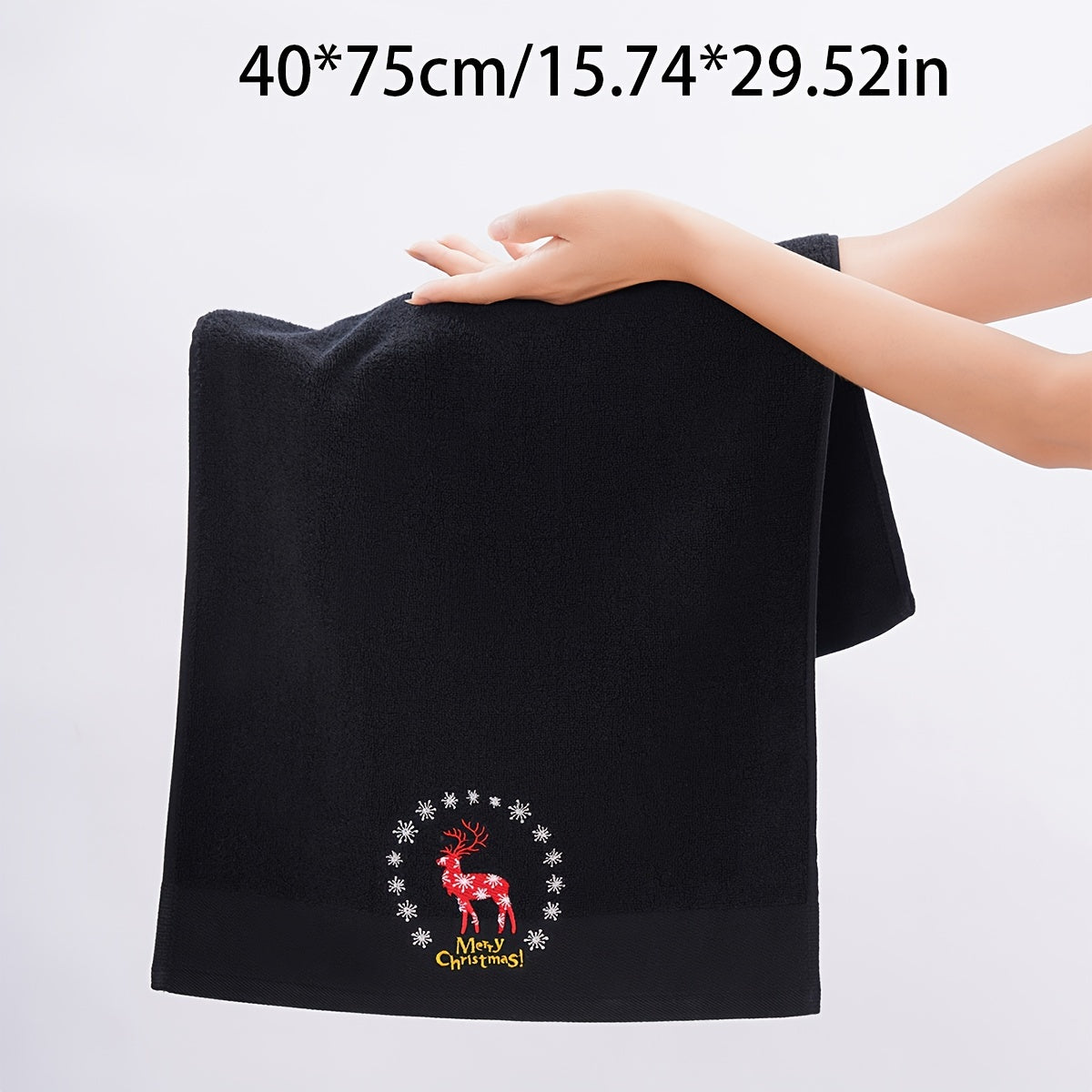 2 QIBHI Vintage Rojdestvo Ren g'ozlari bilan tikilgan qo'l sochiqlari 100% paxta to'qima matodan tayyorlangan. Multfilm mavzusidagi to'rtburchakli hammom sochiqlari bayram sovg'alari uchun mukammal. Faqat qo'l bilan yuvish, 450gsm. Sizning