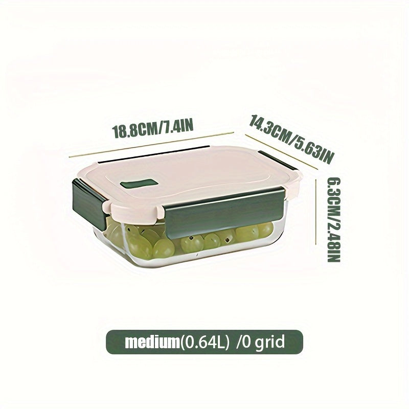 Borosilicate Glass Lunch Box with Snap Lid Microwave Safe Leak-Proof Meal Prep Container