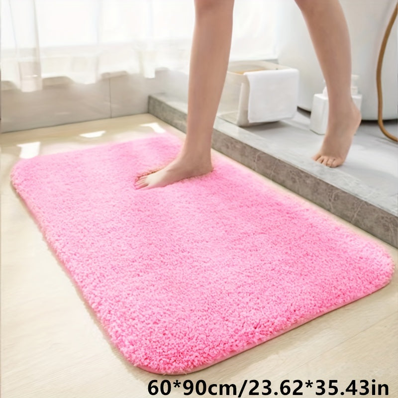 Alfombra de baño de felpa de secado rápido con respaldo antideslizante de espuma viscoelástica y alfombra de fibra esponjosa para inodoro