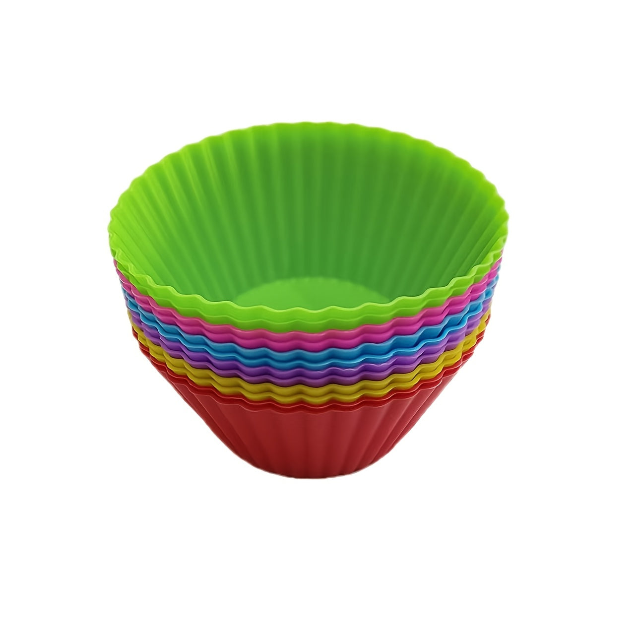 Set of 12 Silicone Round Cake Molds for Baking Muffins and Cupcakes